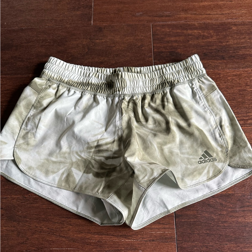 Like New Adidas Green Athletic Shorts Lightweight Elastic Waist